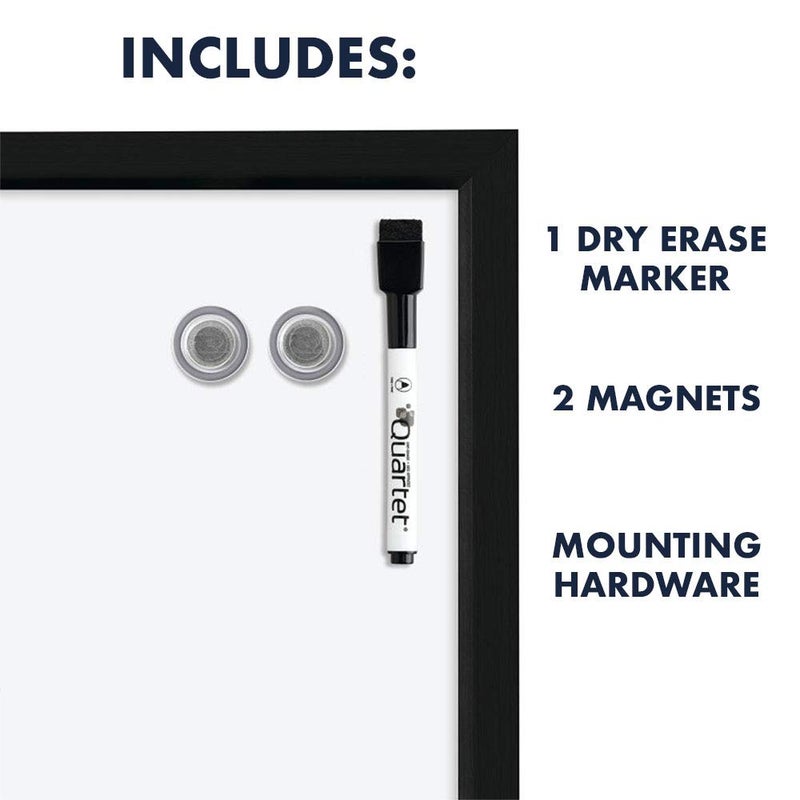 Quartet سبورة كواترت، سبورة قابلة للمسح الجاف، مغناطيسية، 17" × 23"، سبورة بيضاء، إطار أسود، تشمل أقلام المسح الجاف والمغناطيس، 4 عبوات (MWDW1723M-BK) - Image 4